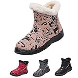 Botas de nieve ligeras con forro de piel para mujer, botas de invierno para mujer, botas de nieve impermeables con cremallera lateral, bonitas botas de nieve de ajuste ancho para mujeres y niñas,