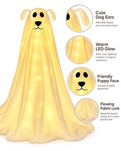 Halloween Decorations, Light Up Halloween Ghost Dog with Remote 2.5FT - image 4