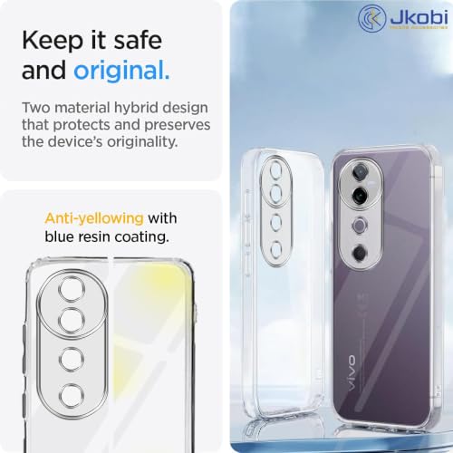Image of Jkobi Back Cover for Vivo V40 | Vivo V40 Pro 5G (Silicone Clear Shockproof Case with Camera Protection | Soft and Flexible | Transparent)