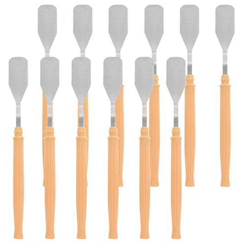ibasenice 12pcs Palette Knife Set Mixed Shapes Drywall Knife Flexible Scrapers Spatulas for Art Ceramics Pottery