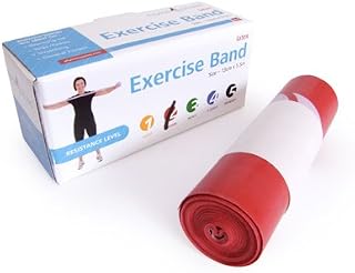 66fit Latex Exercise Band - 5.5 m Roll - Resistance Stretch Therapy Fitness Pilates Yoga