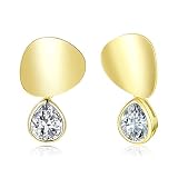 Gold Earrings for Women Trendy 14K Gold Plated Dangle Drop Cubic Zirconia Earrings Lightweight Daint