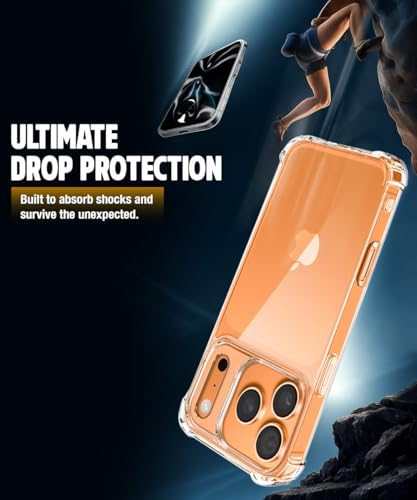 Image of WOW IMAGINE Clear Back Cover Case for iPhone 17 Pro | Shockproof Soft TPU Case | Cushioned Edges for Ultimate Protection Back Cover Case - Transparent