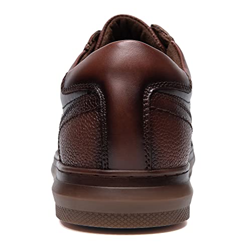 Men's Casual Oxford Sneakers Fashion Design Walking Shoes Brown Leather Daily Flats Slip On Shoe For Men Size 10 #TOP3