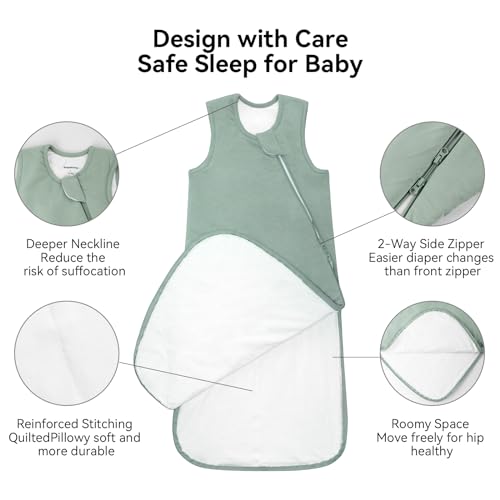 BubblePanda Rayon Made from Bamboo Sleep Sack 2t-3t 0.5 Tog Soft Lightweight Toddler Sleep Sack 24-36 Months for Babies 2-Way Zipper Wearable Blanket Baby 3t by Okayinn - Image 3