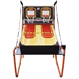 LIROMA Electronic Scoring Basketball Hoop with Scoreboard and 5 Basketballs and Pump for 2 Players w