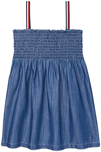 Tommy Hilfiger Girls Logo Strap Denim Dress