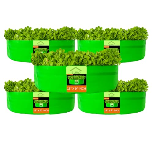 Image of Kingwell grow bags 18x9 inches pack of 5 Grow Bag For Terrace Garden Leafy Vegetable Plant Grow Bags Fruits Growing Containers For terrace Gardening