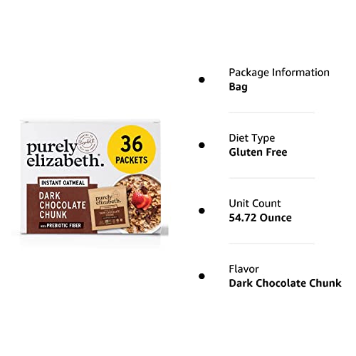 Purely Elizabeth Dark Chocolate Chunk Superfood Oatmeal, With Prebiotic Fiber, Gluten Free & Non-Gmo, 9.12 Oz (Pack Of 6) #TOP7