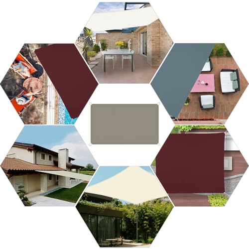 Voile d'ombrage rectangle taupe 2.5x7m en polyester imperméable - 3