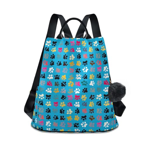 Sac à dos antivol bleu contre les pickpockets avec motif original pour femme