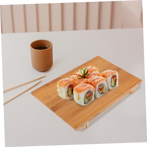 Bandeja para servir sushi reutilizable de bambú miniatura 2