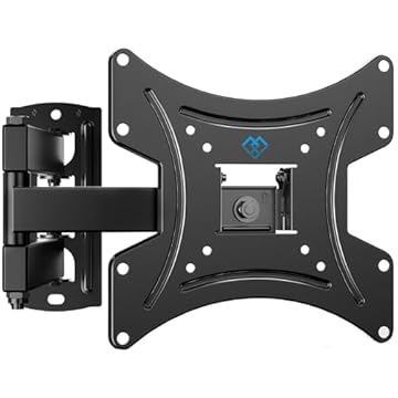 PERLESMITH Supporto TV Parete per LCD/LED da 13-42 pollici, Staffa TV Monitor Universale Girevole e Inclinabile, Estendibile 362mm, Sostiene fino a 20 kg, Max. VESA 200×200mm