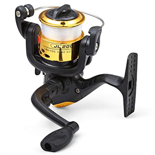 Fishing Reels Baitcasting Fixed Spool Reel Powerful Carp Fishing Reel Spinning 5.2: 1 Gear Ratio with Transparent Wire Yellow &