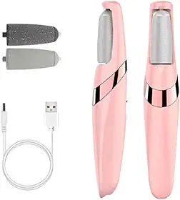 Lixa de Pé Elétrica com Bateria Recarregável e Controle de Velocidades Removedor de Calos para Pés Com Lixa Extra Portátil Spa dos Pés Raspador (Rosa)