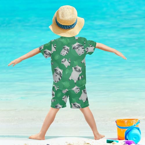 Image of Sunflower Floral Yellow Black Short Sleeve Hawaiian Button Down Shirts and Short Sets for Boys Toddler Summer Outfits