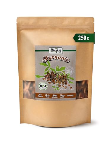 Biojoy Anís estrellado entero BÍO (250 g), adecuado para la preparación té e infusión (Illicium verum)