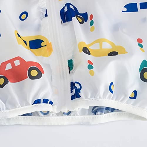 Toddler Boys Girls Sunscreen Jackets Printing Cartoon Hooded Outerwear Zipper Coats Snow Jackets for (Yellow, 2 Years)4