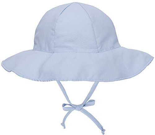 ThunderCloud Baby 50+ UPF Protective Wide Brim Bucket Sun Hat,Light Blue,0-12 Months