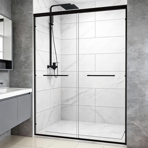 FERNSECY Double Sliding Glass Shower Door 56-60