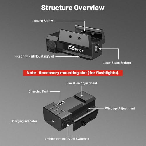 EZshoot Rechargeable Pistol Red Laser Sight for Hunting - image 4