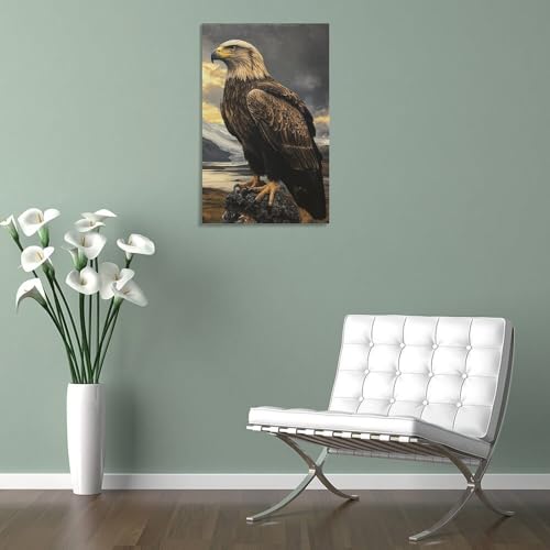 Impression sur toile d'aigle tableau suspendu deco maison 40x60cm - 5