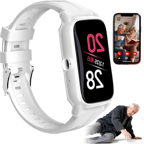2. Relógio/Pulseira Inteligente Com Detecção De Quedas, Localização GPS, Chamada De Emergência SOS, Videochamadas Em HD E Tela, Monitoramento Multiusuário Para