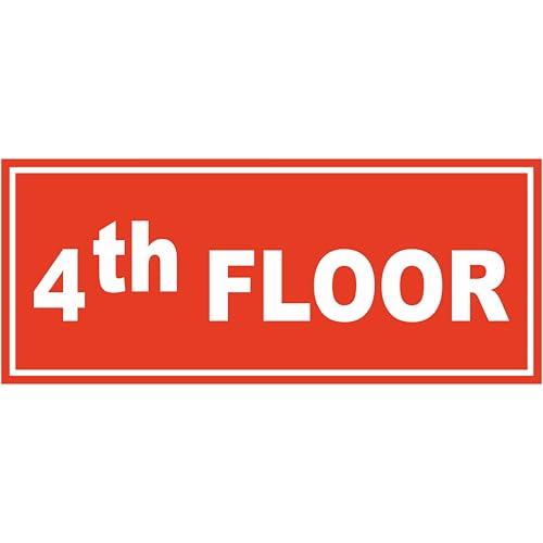 Image of ATTRACTSO - 4th Floor Sign Self Adhesive Laminated Sticker for Home, Office, Shop, Hospital, Hotel, Theatre, Restaurant - 12 inchx5 inch inch (Red)