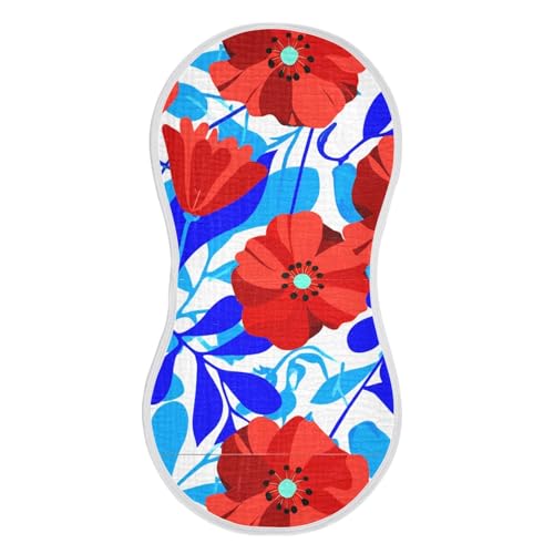 Stylized Poppy Leaves Burp Cloths for Babies Burp Rag Cotton Spit Up Rag for Babies Girls Infants2