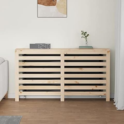 Tidyard Radiator Cover Cabinet Wooden Heating Cabinet Radiators Shelf Wooden Bedroom Hallway Home Furniture for Living Room 153x19x84 cm Solid Wood Pine Cover