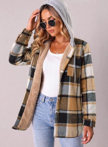 Zeagoo Womens Casual Flannel Shacket Warm Plaid Coat - image 3