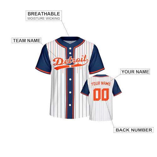Camiseta personalizada de béisbol con nombre, número y logo, para hombres, jóvenes, mujeres y niños, talla S-6XL miniatura 3