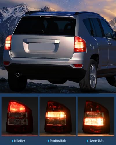 Image of Nilight Taillight Assembly Compatible with 2007 2008 2009 2010 Jeep Compass