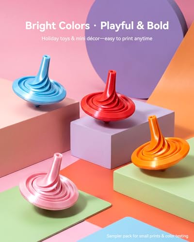 Image of 250g Silk PLA+ Filament 1.75mm Bundle, SUNLU 3D Printer Filament Glossy, Smooth Silky Surface, 250g Spool, 8 Rolls, Gold+Silver+Red+Bronze+Copper+Blue+Pink+Orange