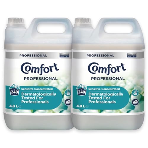 Comfort Professional Sensitive Concentrated Fabric Softener 4.8L (Pack of 2) - 480 Washes | Long-Lasting Freshness for Your Laundry | Detergent | Anti-Static & Hypoallergenic