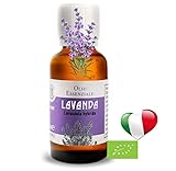 Olio Essenziale Biologico Alimentare Di Lavanda (30 ml) PRODOTTO IN ITALIA,Essenza Naturale,Olii Per Diffusori Puro,Profumo Per Diffusore, Diffusori A Ultrasuoni, Umidificatore Ambienti