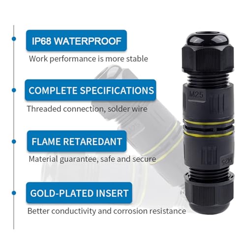 Złącze wodoodporne IP68 M25-2/3/4/5-stykowy adapter dźwigniowy do użytku na zewnątrz - szybka puszka przyłączeniowa(M25 4P 5-8mm)