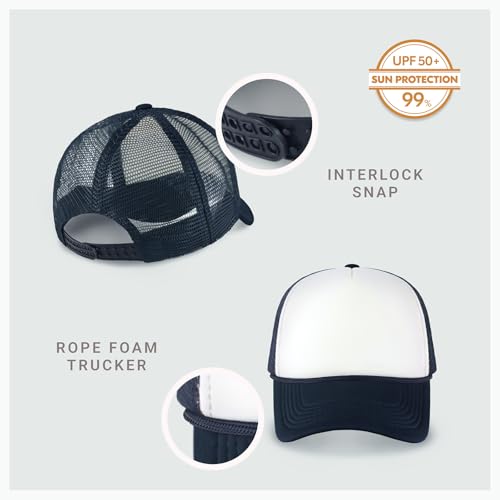 Image of CHOK.LIDS Classic Foam Trucker Hat Summer Mesh Rope Cap Solid Two Toned Blank Hat Mens Womens Adjustable Strap Light Weight