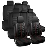 Car Seat Cover 8 Seats for Ford Expedition 2007-2025, Durable Wear Resistant Waterproof Seat Covers, Breathable No Odor Premium Leather Car Interior Accessories.(8 Standard,Black)