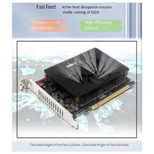Joselin PCIe NVMe M.2 Adapterkort med Kylfläkt - Enkel Användning