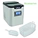 NutriChef Upgraded Digital Ice Maker Machine-Portable Stainless Steel,Stain Resistant Countertop w/Built-In Freezer,Over-Sized Ice Bucket Ice Machine w/Easy-Touch Buttons,Silver-PICEM62