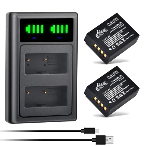 Pickle Power NP W126 NP W126s Batería y Cargador Compatible con Fujifilm X T1, X T2, X T3, X T10, X T20, X Pro2, X Pro3, X A1, X E1, X E2, X E2S, X E3, X E4, HS30EXR, HS33EXR, HS50EXR
