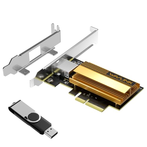 WAVLINK 10G PCIe Network Card, 10GB Base-T Ethernet Adapter with AQC113 Controller,...