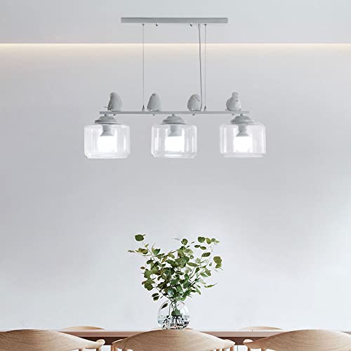 LBSWYH Resin Bird Pendant Lighting 3-Light Clear Glass Hanging Light Fixture Nordic Minimalist Dining Room Metal Pendant Lamp Ceiling Hanging Fixture steampunk buy now online