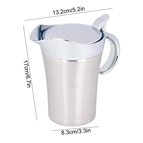 Sauce Gravy Pot,304 Stainless Steel Thermal Insulated Double Wall Sauce Gravy Boat Pot Serving Jug Carafes Pitchers(750ml) - Thumbnail 3