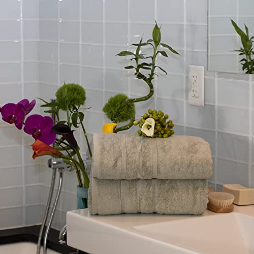 Mosobam 700 Gsm Hotel Luxury Bamboo Viscose-Cotton, Bath Towels 30X58, Seagrass Green, Set Of 2, Oversized Turkish Towels #TOP1