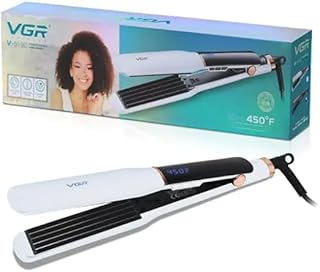 VGR Professional Hair Straightener, 38mm Ceramic Plates, 450°F Max Temperature, 7 Heat Settings, 2m Swivel Cord, LED Display