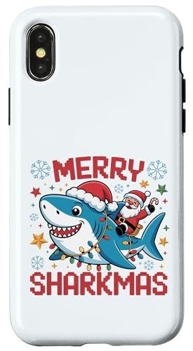 Merry Sharkmas AO[Z[^[ T^ CfBO V[N Cgt X}zP[X iPhone X/XS p