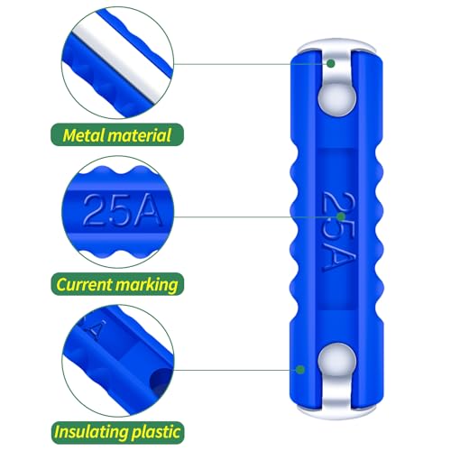 60 Stück Abschmelzsicherungen Set, Bolatus Torpedosicherungen 5A 8A 10A 16A 25A 40A Auto Sicherungs-Set für Europäische Fahrzeuge Oldtimer Autos