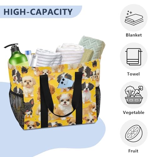 Nander Cute Cartoon Dog Foldable Tote Bag Waterproof Sandproof Women Beach Bag Handbag Gym Bag4